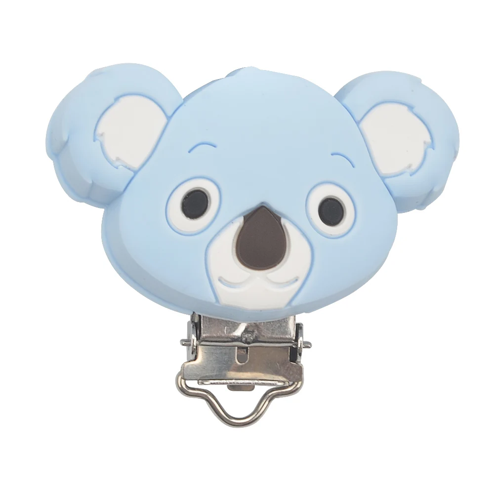 pastel blue LOFCA 1 шт. детский Прорезыватель коала пищевой браслет с силиконовыми бусинами соска, зажимы для цепи кулон BPA бесплатно ребенок Teethingtoy ожерелье - Цвет: pastel blue
