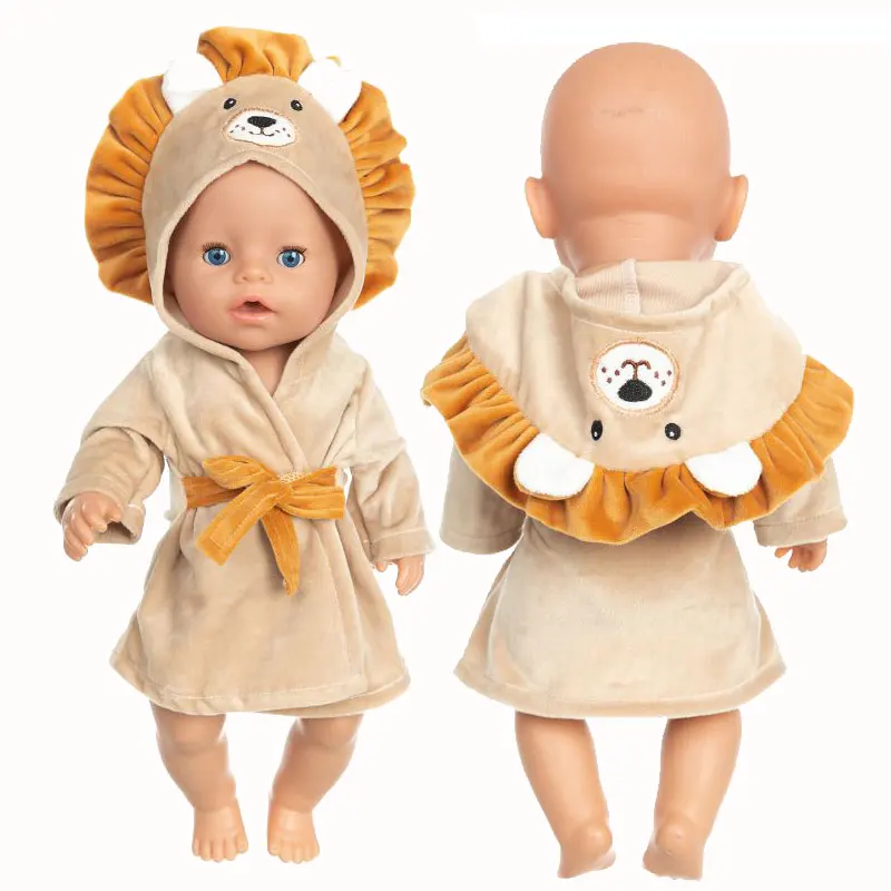 17 Inch Baby Doll Pink Rabbit Fur Bathrobe 40cm Reborn Dolls Clothes Sleep Wear Toys | Accessories