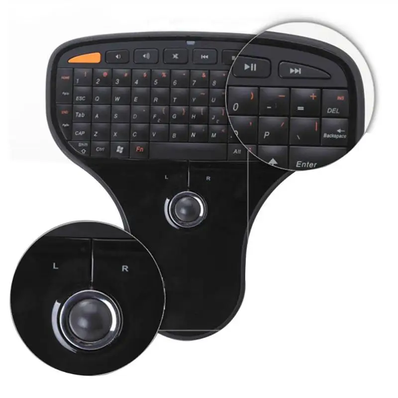 N5901 Мини Беспроводная клавиатура Air mouse с трекбол ультра-легкая мультимедийная функция управления для Android tv Box