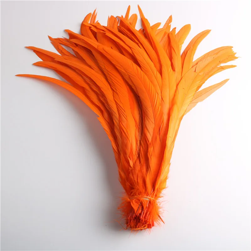 50pcs Natural Chick Tail Feathers 25-40cm / 10-16inch Clothing Decoration Stage Performance Rooster Tail Feathers Plume images - 6