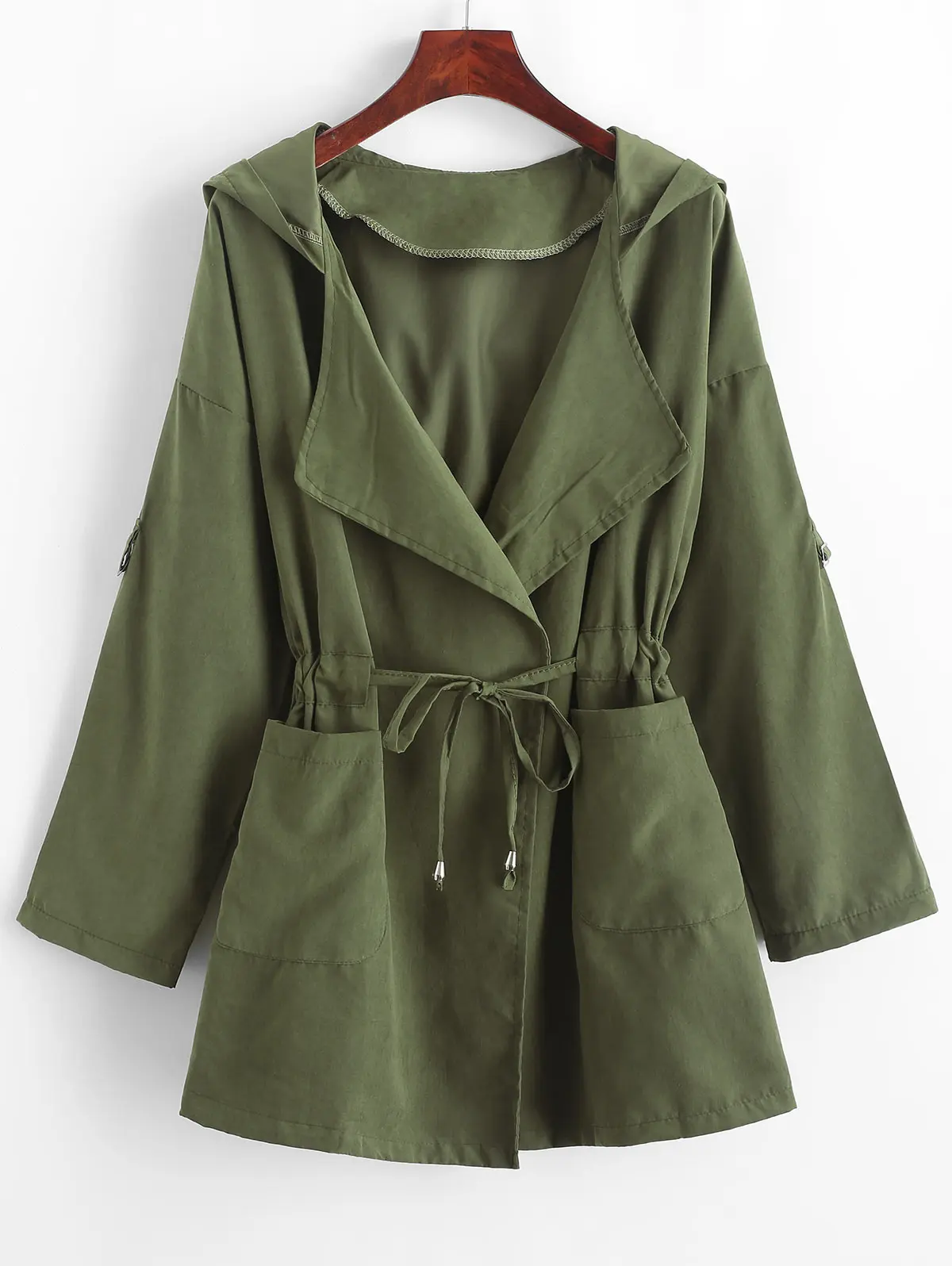 Zaful однотонные Женские повседневные рубашки Зимние с капюшоном Длинные рукава