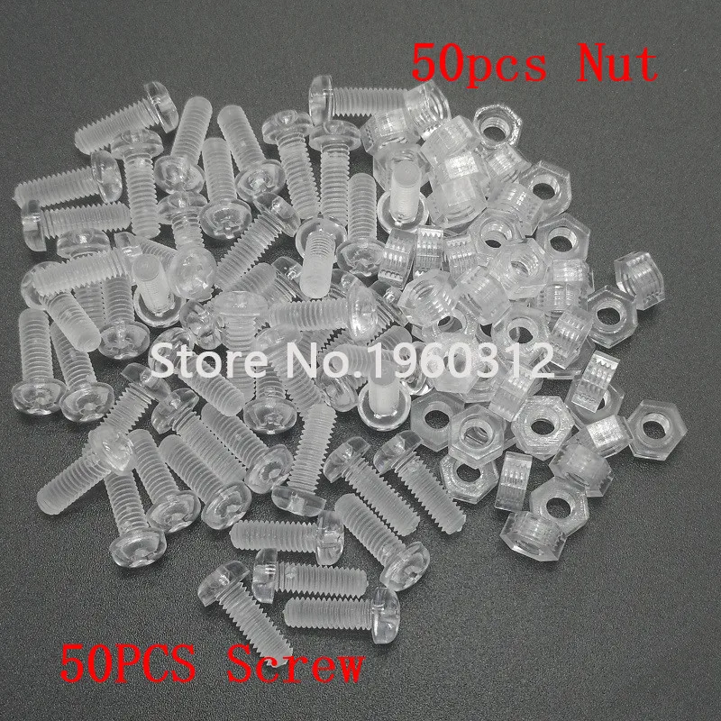50 комплектов с шестигранной гайкой и акриловым прозрачным пластиковым