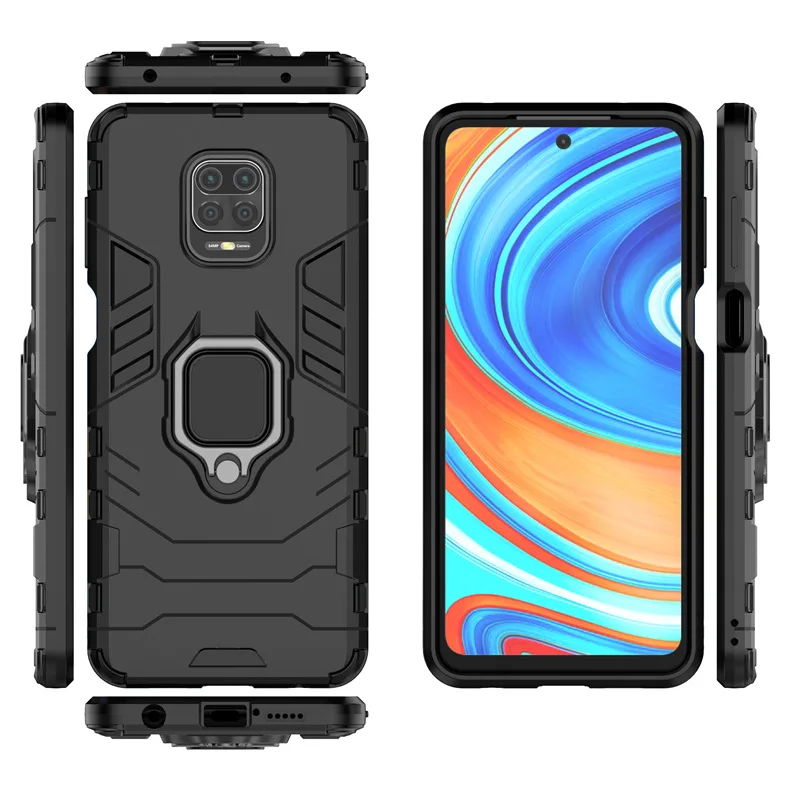 

Shockproof Case For Xiaomi Redmi Note 9S Note 9 Pro MAX Mi 10 Lite Note 10 Lite Redmi 10X 5G 9A 9C Ring Holder Case