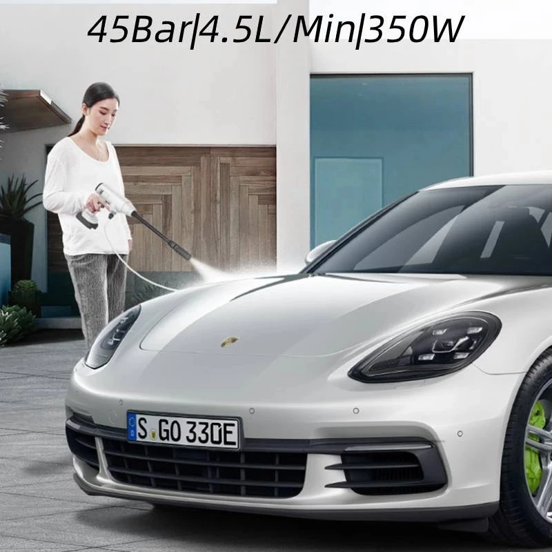 Скидка Беспроводной пистолет для мойки автомобиля высокого давления, 350 Вт, 20000 мАч, 45 бар, Портативная стиральная машина высокого давления для бата...