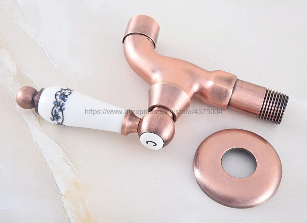 Античный настенный смеситель Nav331 из красной меди кран для ванной и кухни сада с