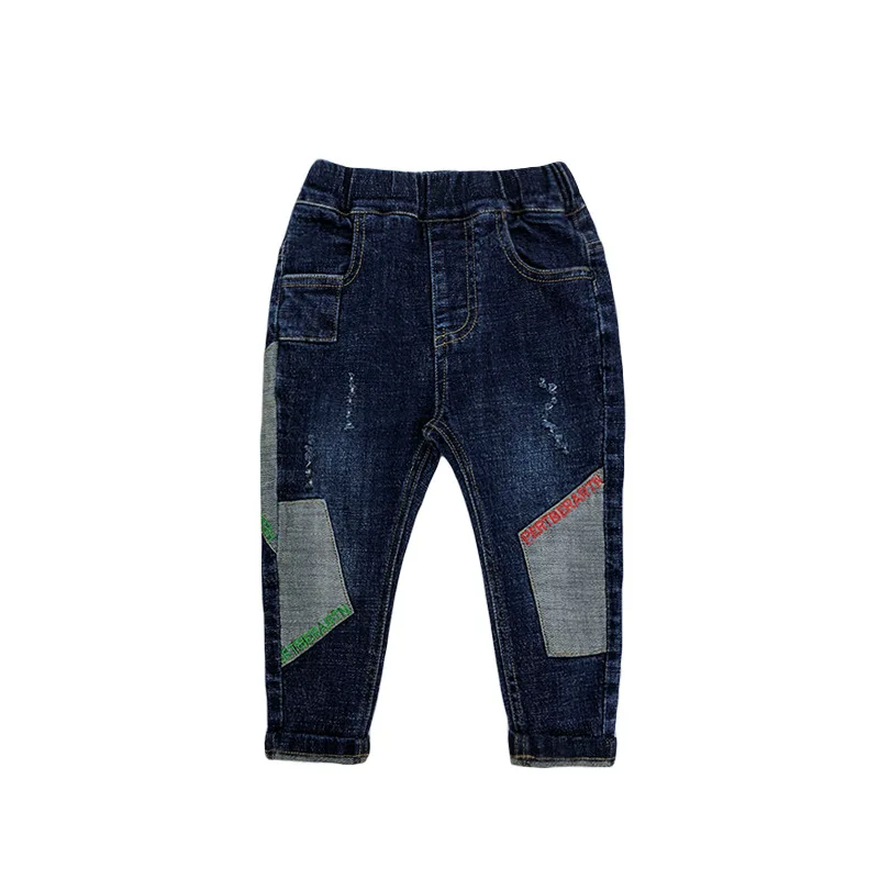 Kids Jeans for Boys Fashion Splice Denim Trousers Children Broken Hole Jeans Autumn Winter Casual Costume Wear Long Pants