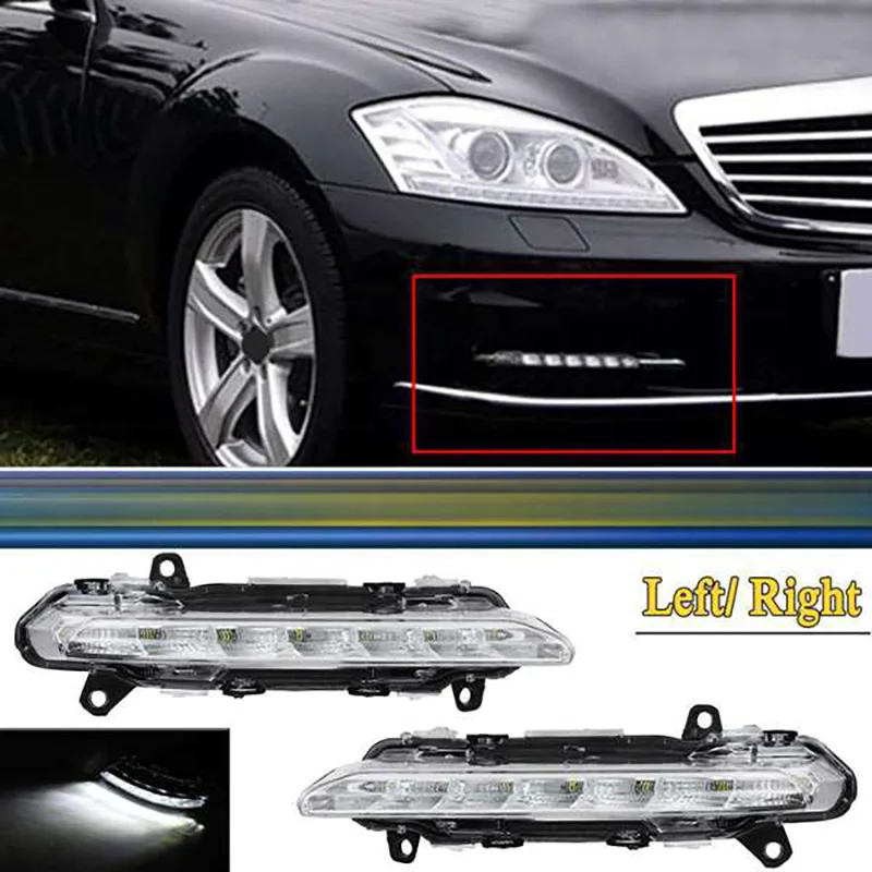 

Front Fog Lamp for Benz S-Class W221 S350 S500 2009-2013 Bumper Fog Light LED DRL Daytime Running Light