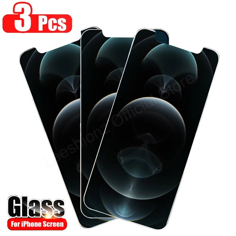 

3Pcs Tempered Protective Glass on the For iPhone 12 11 Pro XR X XS Max Screen Protector Film For iPhone 7 8 6s Plus SE2020 Glass