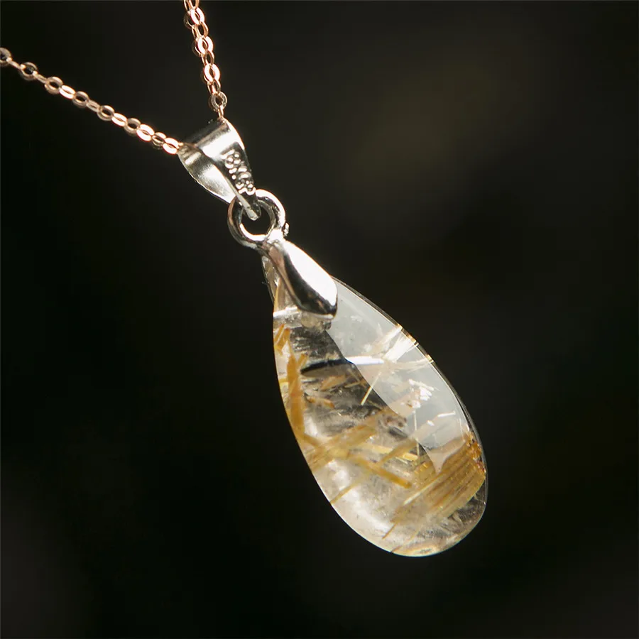 Подлинный натуральный Титан рутиловые Камни кварца кристалл капли воды из