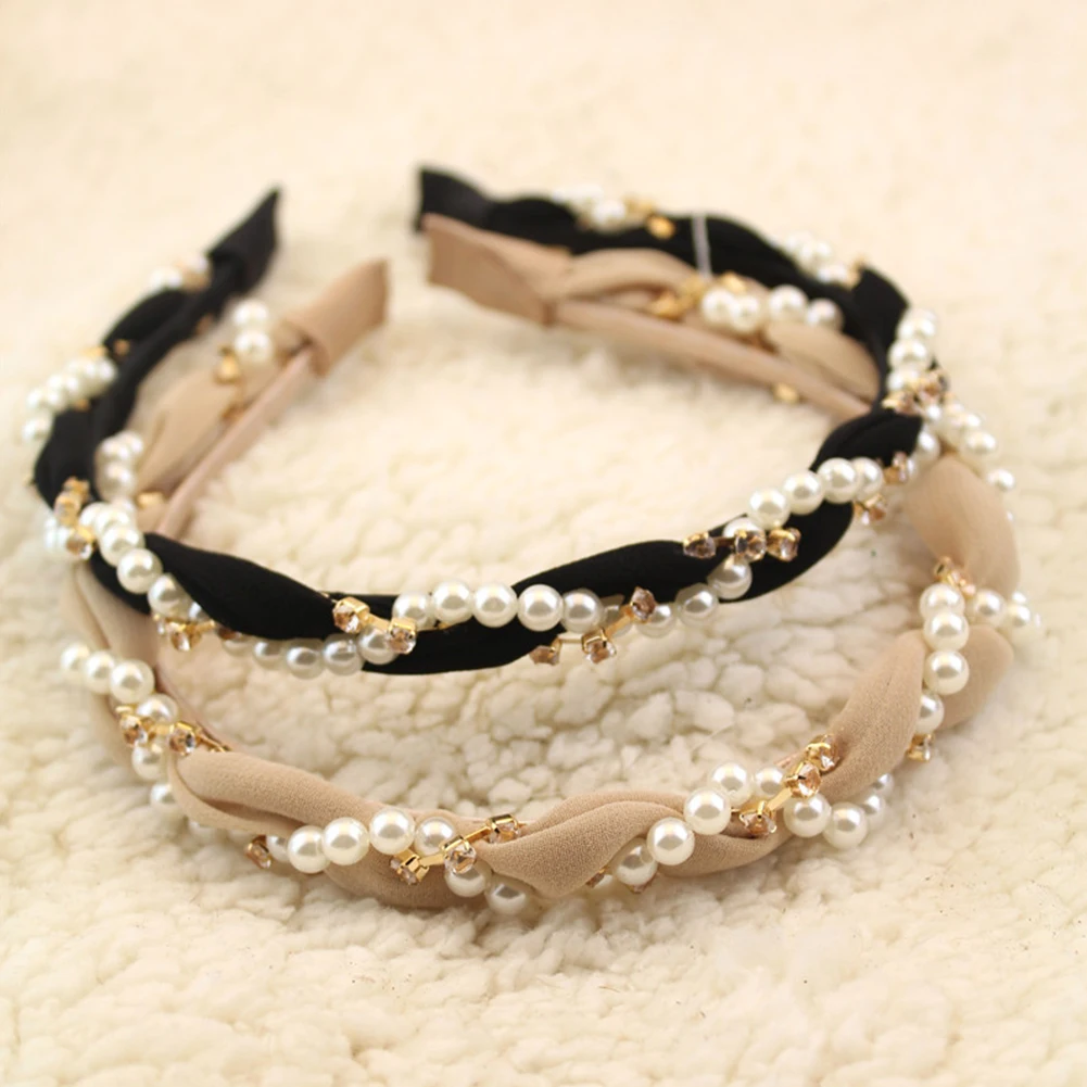 Женский ободок для волос инкрустированный искусственным жемчугом| |