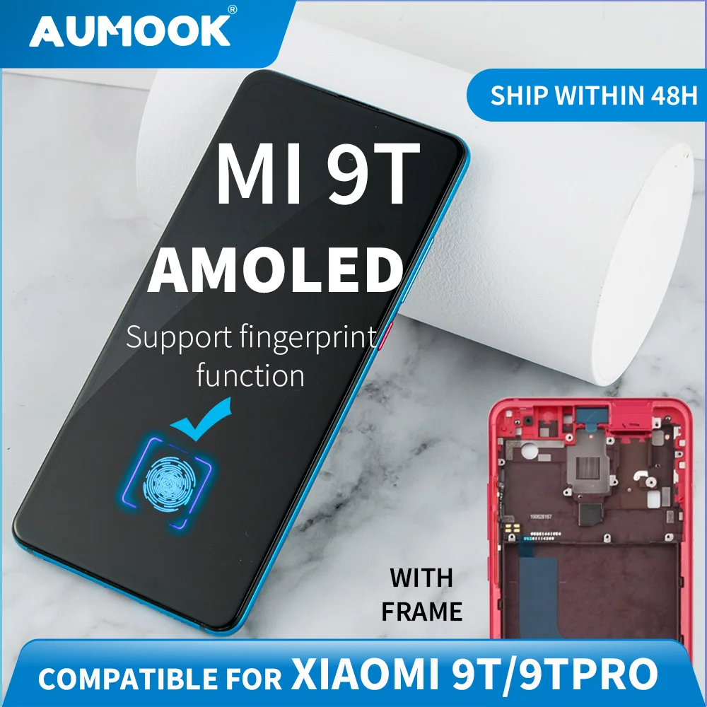 ЖК-дисплей SUPER AMOLED для Xiaomi Mi 9T, ЖК-дисплей с сенсорным экраном и рамкой, дигитайзер в сборе для M 9T pro LCD Redmi K20/k20 pro LCD - изображение