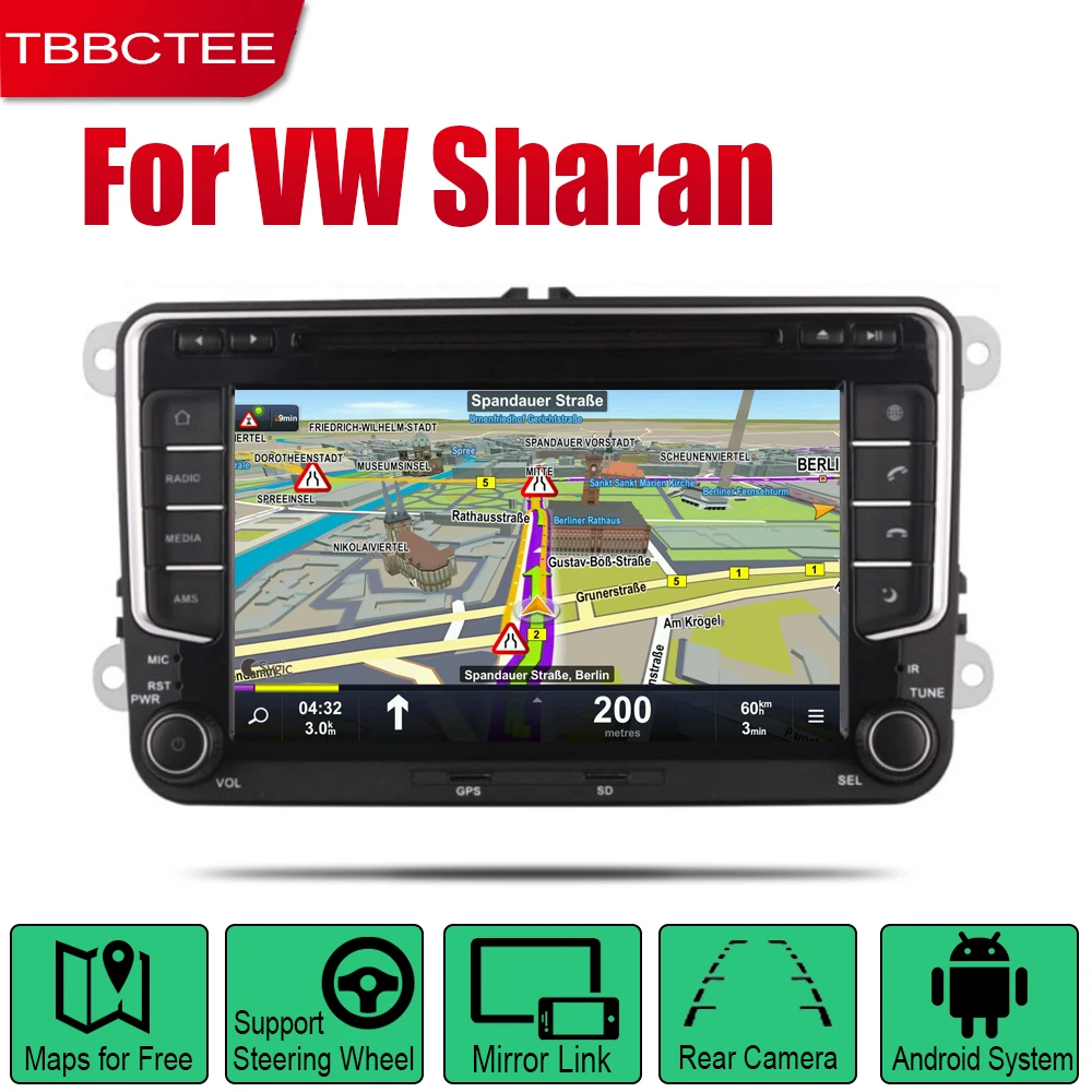 Для Volkswagen VW Sharan 2010 ~ 2018 Авто Радио 2 Din Автомобильный dvd плеер на основе Android GPS