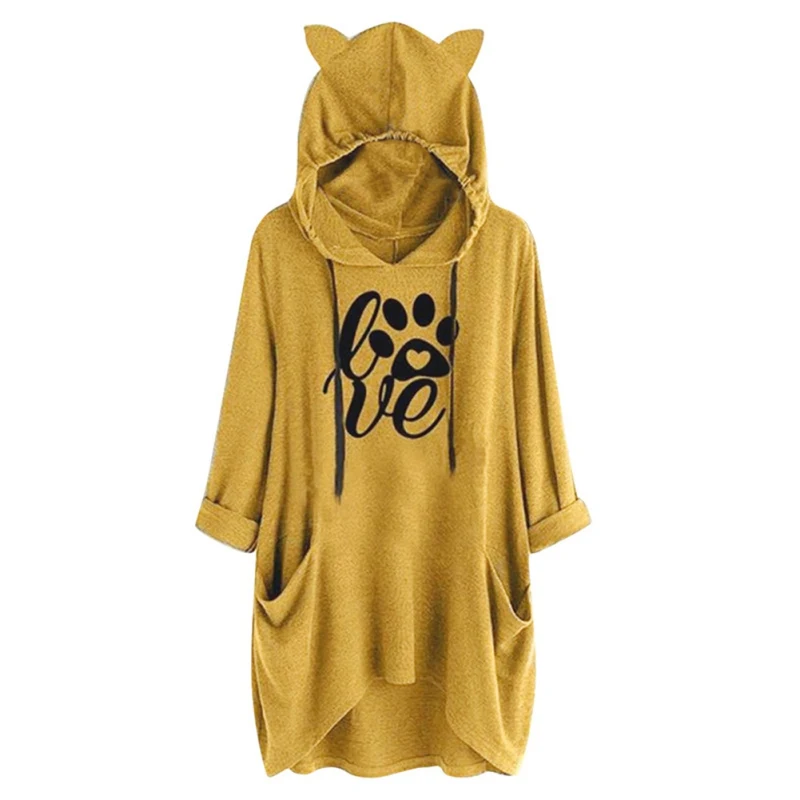 

Hot Sale Women Fashion Casual All-match Loose Cartoon Pattern Long Sleeves Hoody Sweatshirt Hoodies m