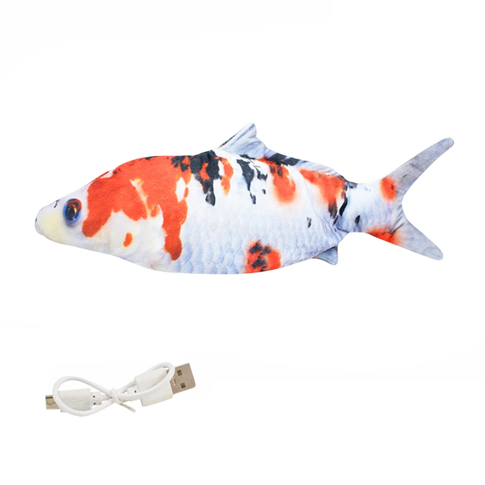 

2021 NEW Electric Fish Cat Toy Realistic Plush Moving Fish Catnip Kicker Toys Electric Fish Toy With USB Cable