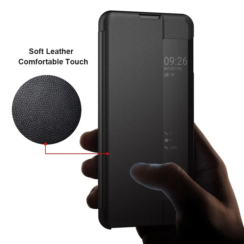 Кожаный чехол с окошком для Samsung Galaxy S8 S9 S10 Plus lite Note 10 9 8 J4 J6 A9 A7 откидные