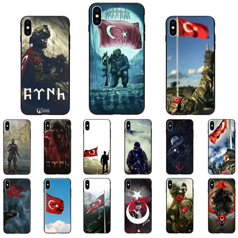 

Turkey Flag Soldier Phone Case for iphone 13 12 11 Pro Max Case For iPhone 12mini XS MAX X XR SE2 8 7 PlusCase