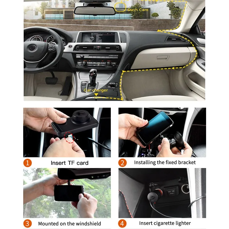Семейный Автомобильный видеорегистратор 1080P Dashcam ", супер HD камера заднего вида, Скрытая камера с двумя объективами, видеорегистратор для вождения, 170 градусов
