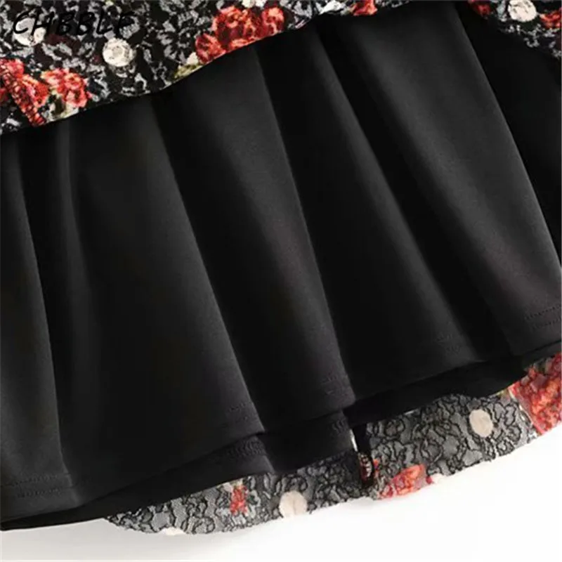 CHBBLF женское модное мини-платье в горошек с цветочным рисунком V-образным вырезом