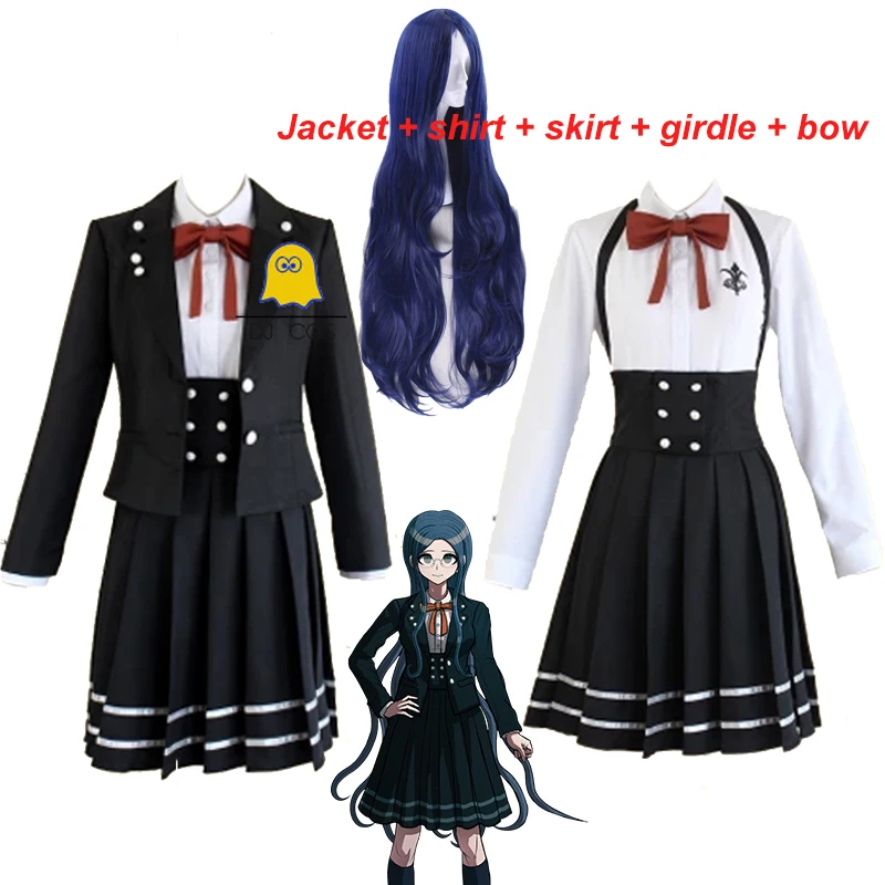 5 шт. Shirogane Tsumugi искусственный парик Danganronpa школьная девушка JK Униформа Женская