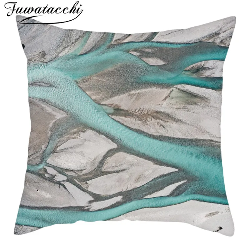 

Fuwatacchi Scenery Pattern Cushion Cover River Ocean Pillow Case Home Decorative White Pillow Cover for Sofa Car Seat Home Decor