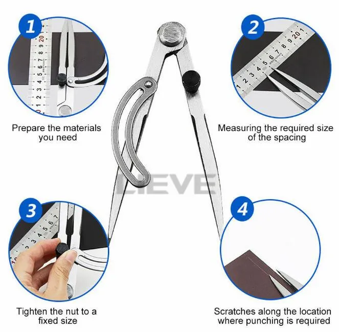 Регулируемый шарнирный компас вращающийся инструмент для кожевенного ремесла