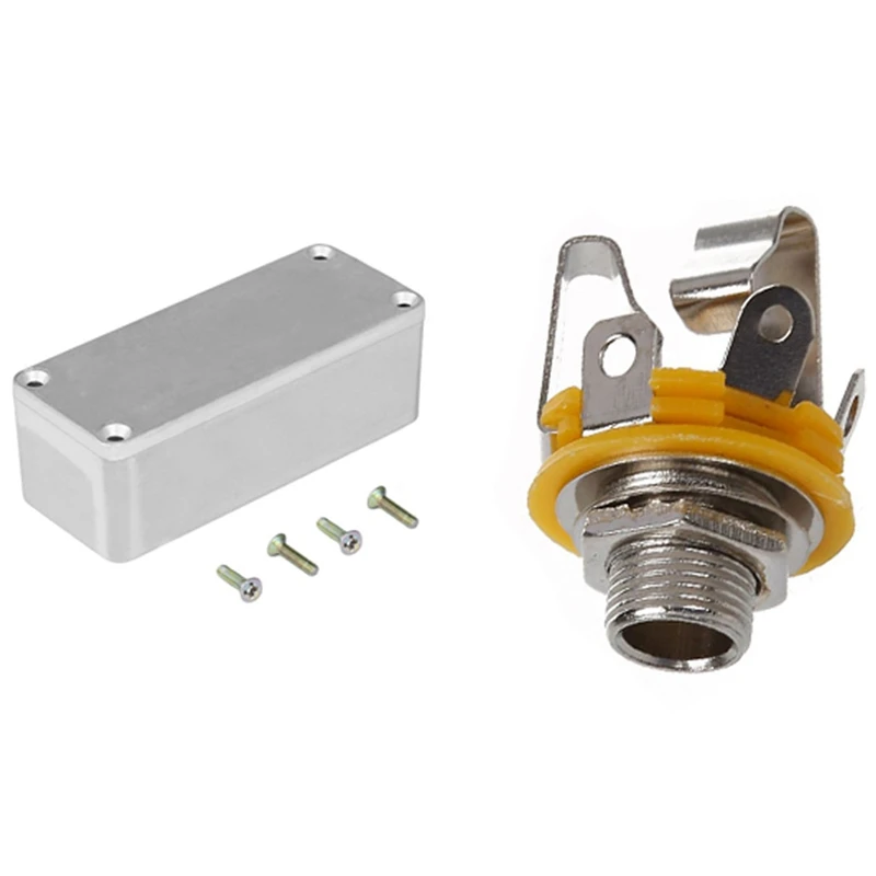 

Стерео Выход 1/4 дюймов 6,35 мм Домкраты гнездо для переключатель для электрогитары и литья под давлением алюминиевые окна проекта электроник...