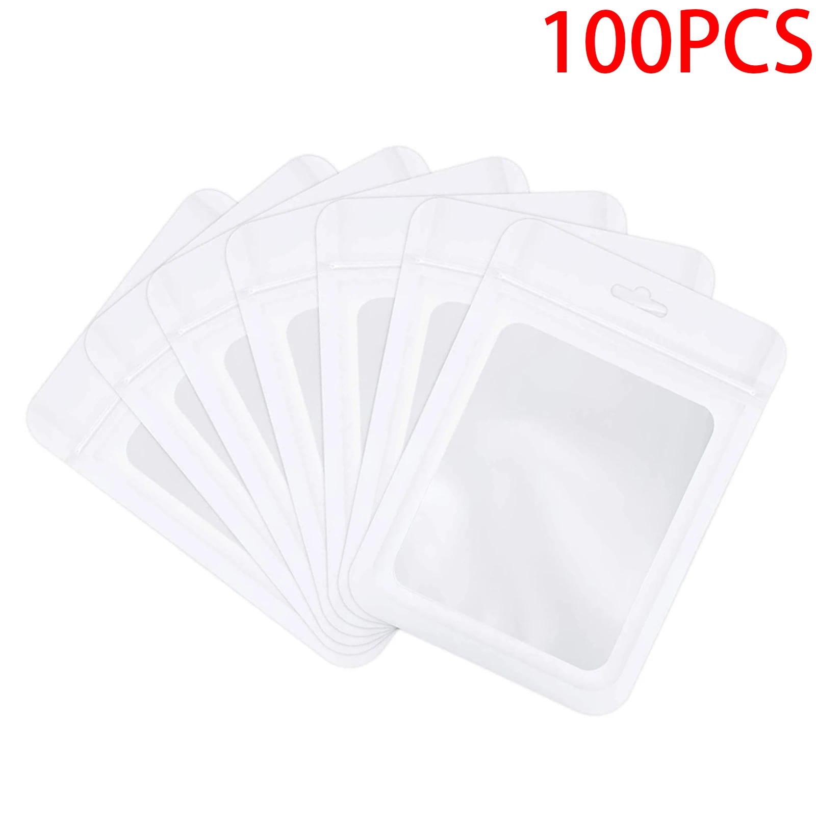 

100 Pcs Resealable Mylar Bags With Ziplock And Clear Window Packaging Bags Ziplock Bags For Food Self Sealing Storage Supplies