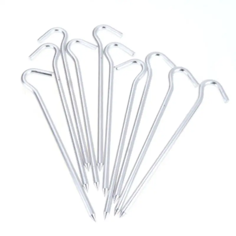 

10Pcs Outdoor Picnic Camping Fishing Canopy Aluminum Alloy Tent Pegs Nails Ground Pin Hook Camping Tent Accessories Fastshipping