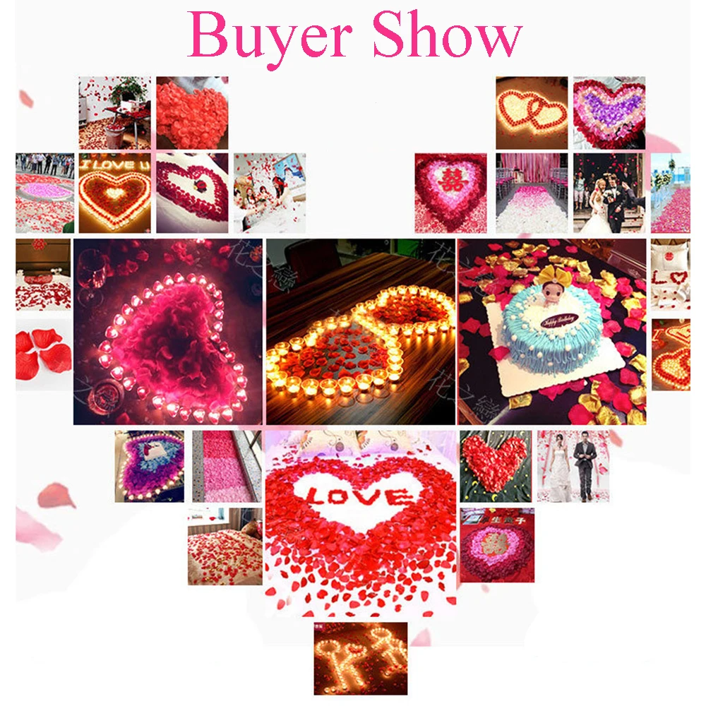 Loverxu 1000 шт./упак. 5*5 см красочные лепестки роз для романтических Свадебные