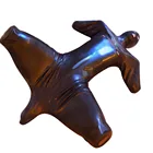 Мужской комбинезон Zentai, черный комбинезон из искусственной кожи, эротический костюм для геев, из латекса, с эффектом влажности, для сцены, 2019