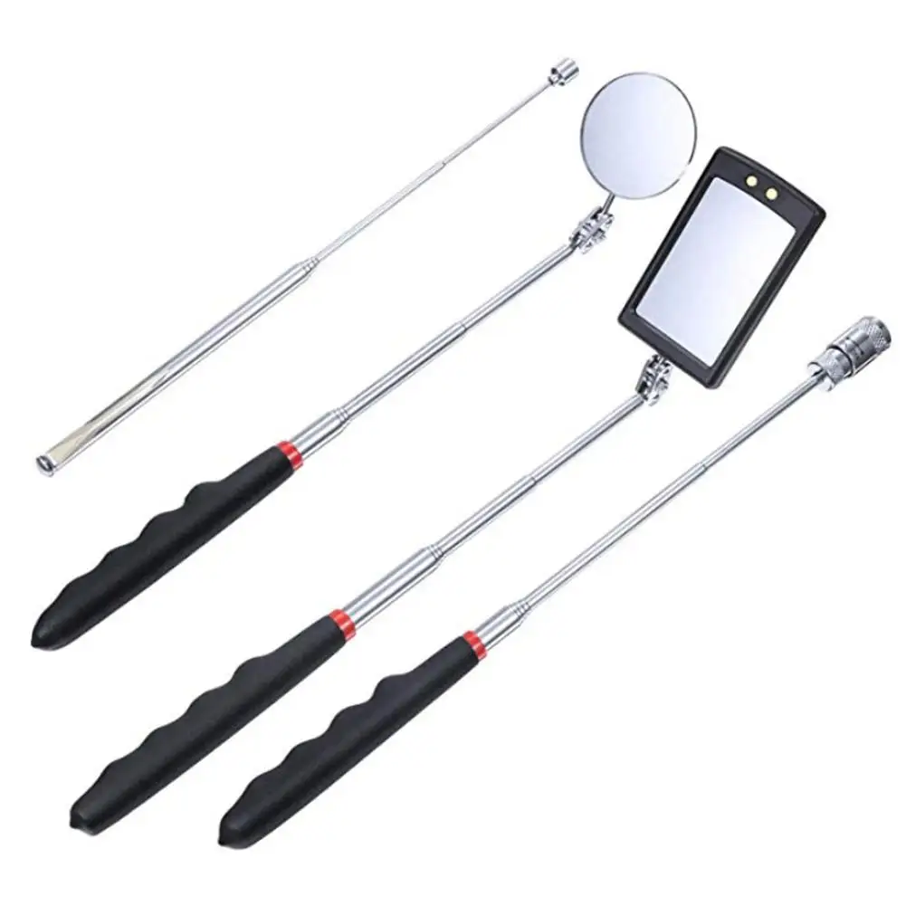 

4pcs Magnet Attractor Adjustable Angle View Automotive Telescopic Detection Mirrors Car Mechanical Repair Tools Set
