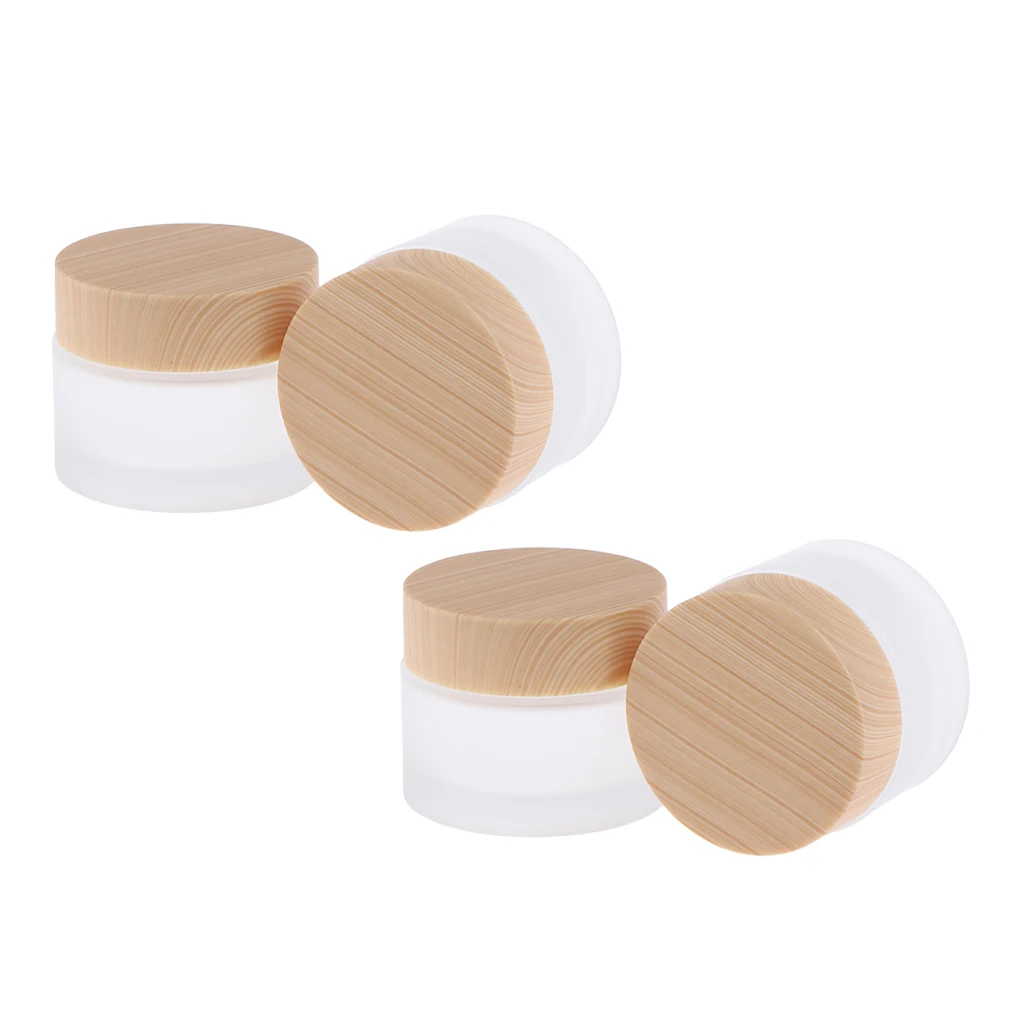4 шт пустые стеклянные банки для крема лица многоразовые контейнеры круглые