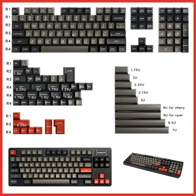 

SA Profile ABS Keycaps Keycap Set 159 Keys For 60% 65% 75% 80% 100% HHKB ISO Layout Switch DIY Mechanical Gaming Keyboard