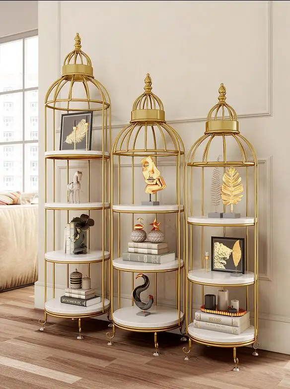 

Nordic birdcage flower rack living room shelf corner floor multi-layer storage rack cosmetic shop window display rack