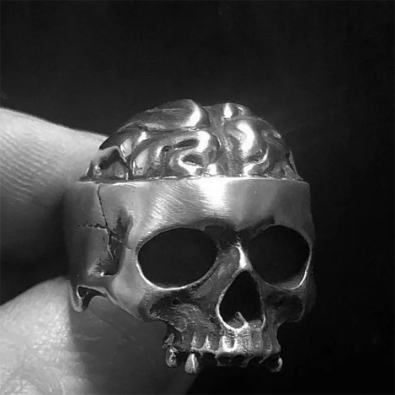 

Cool Stuff Calvarium Skull Thingker Ring Gothic 316L Rvs Biker Ring Motorfiets Band Sieraden Freeshipping Vintage Anel Gift