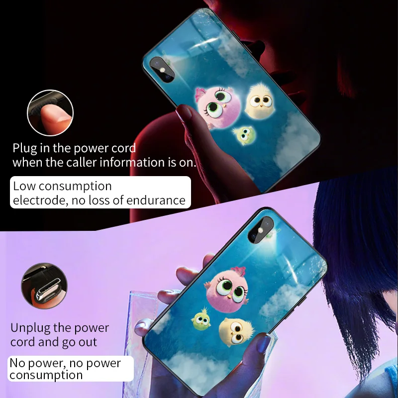 Умный светодиодный светящийся чехол для телефона iphone 7 8 s задняя крышка милые