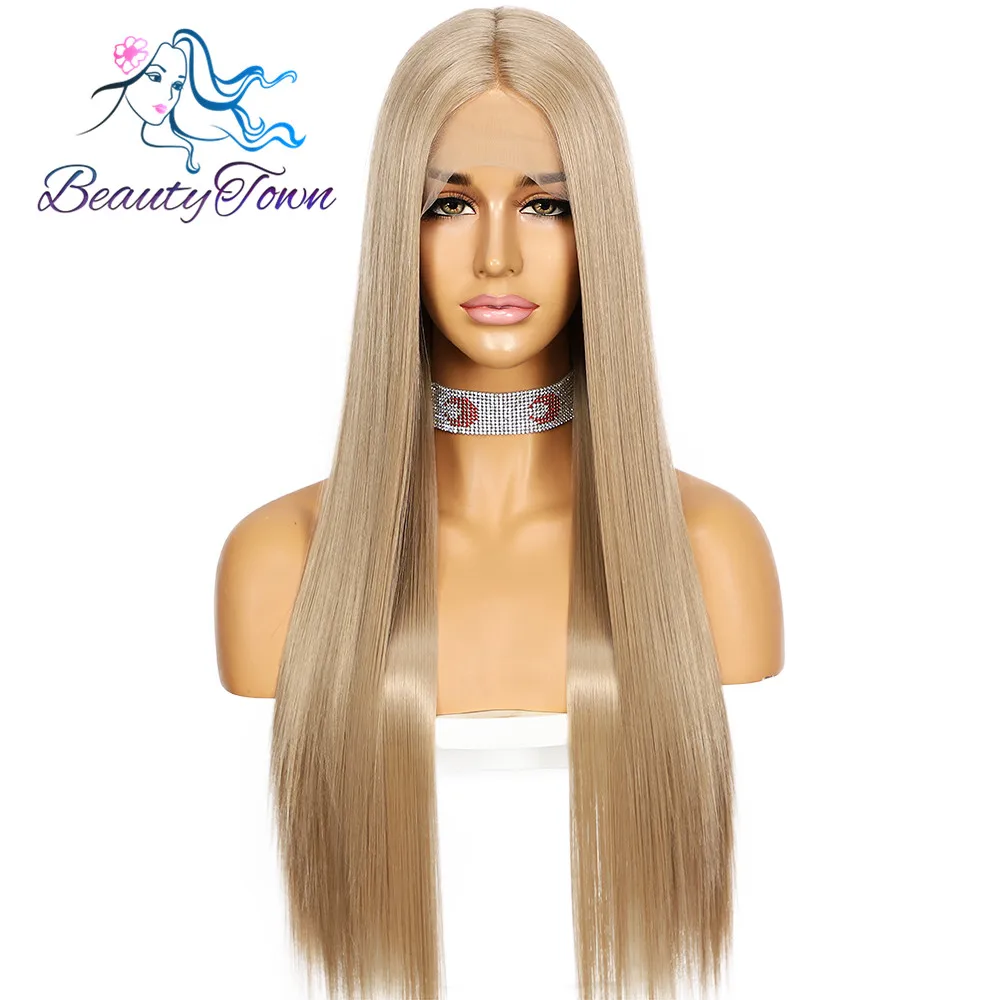 Длинный прямой парик BeautyTown из блонд на сетке для женщин цвет #103 без спутывания