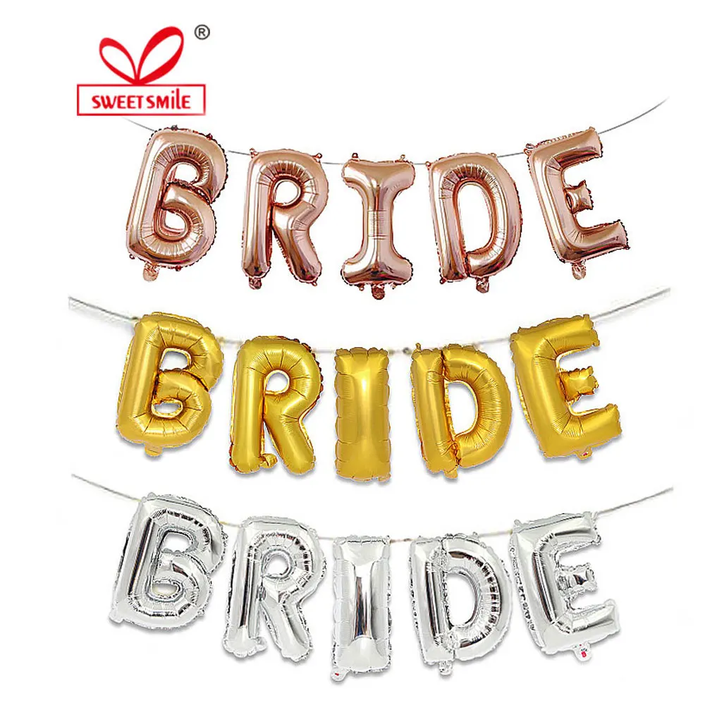 Розово золотистый Серебристый фольгированный шар с надписью невесты фотография