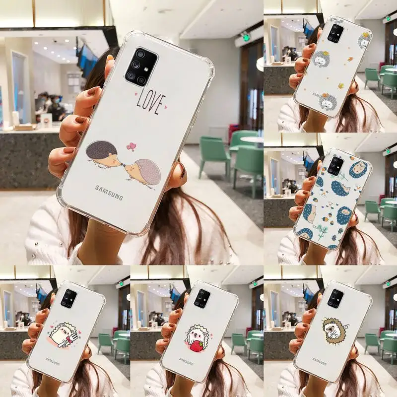 

Animal lovely cartoon hedgehog Phone Case Transparent For Samsung Galaxy A S Note 9 10 51 50 71 70 80 20 21 30s ultra plus