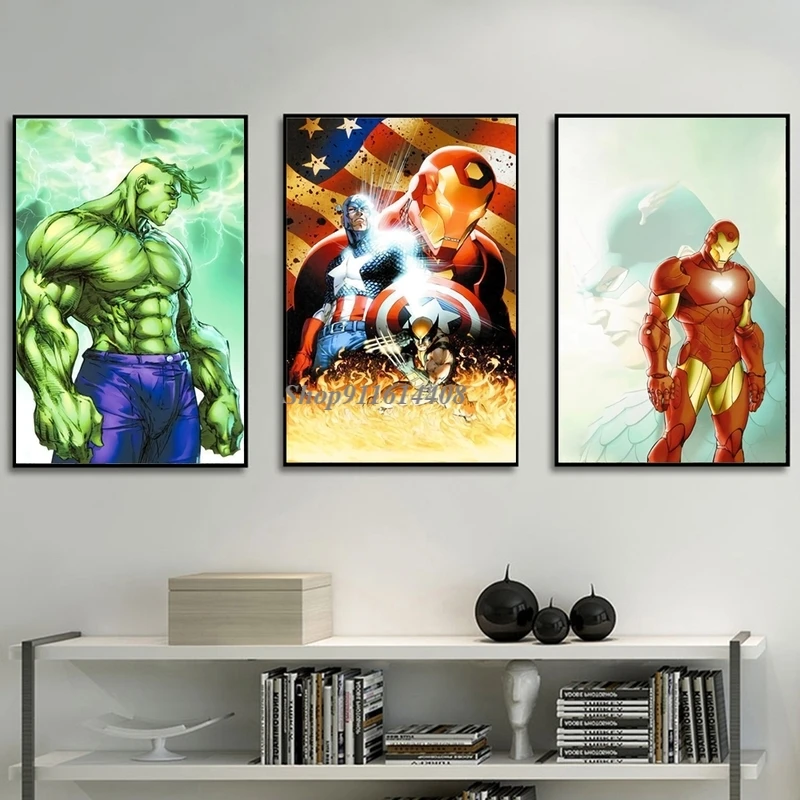 

Картина на холсте «мстители», супергерой Диснея, постеры и принты из фильмов Марвел, художественные настенные картины Халка, Железного чело...