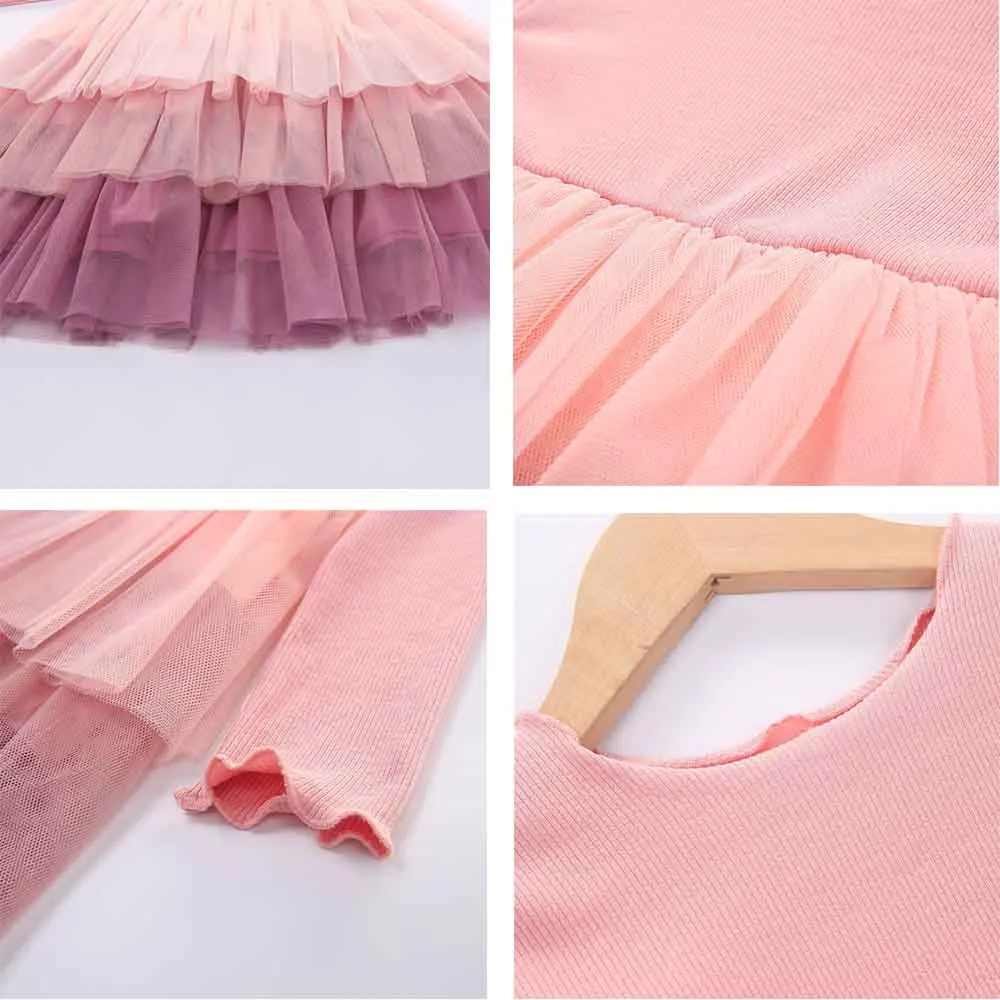 

2021 Girls Dress Spring Autumn Kids Cotton Clothes Children's Long Sleeve Princess Party Costumes For Babies Casual School Wear