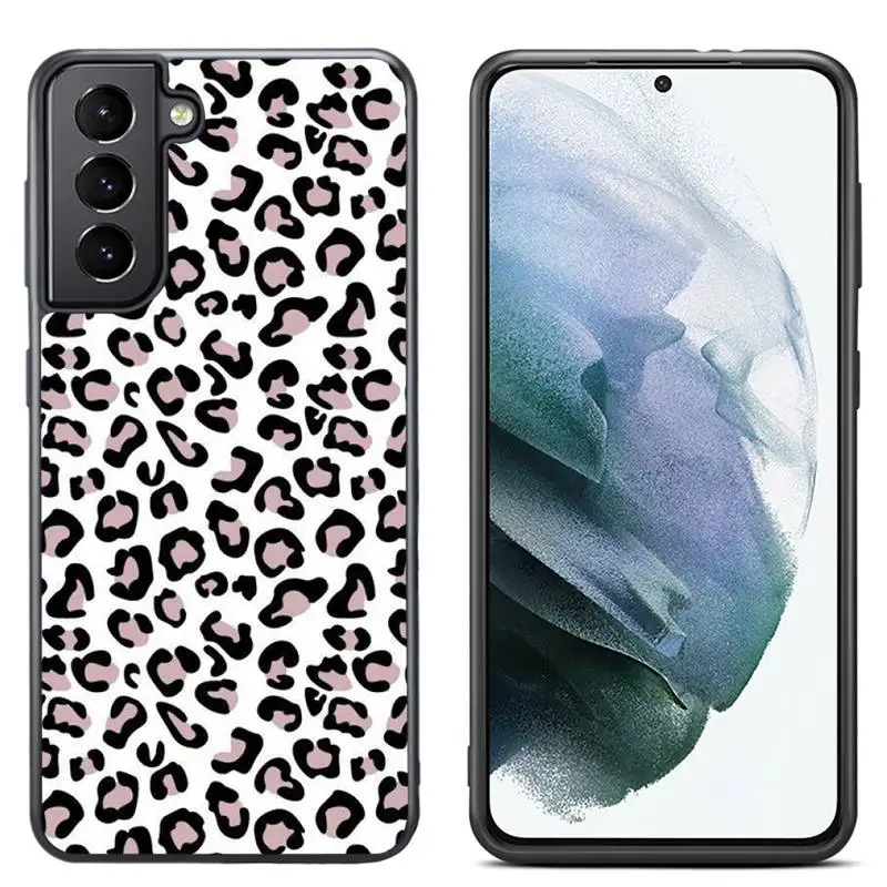

Fashion Cute Leopard Print Phone Case For Samsung S7 S8 S9 S10 S20 ULTRA Plus PC Cover Fundas Coque