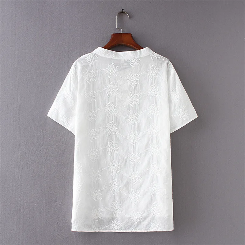 Белая футболка с цветочной вышивкой размера плюс 4XL женская 2020 летние женские