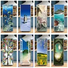 3D ПВХ обои в виде рыбок и пингвинов для холодильника, самоклеящиеся водонепроницаемые наклейки на стену, украшение мебели, дверной постер, наклейка, домашний декор