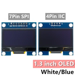 Светодиодный модуль OLED 1,3 дюйма, 1 шт., белыйсиний SPIIIC I2C, цвет связи, 128X64, 1,3 дюйма, OLED ЖК-дисплей, модуль 1,3 дюйма, OLED модуль