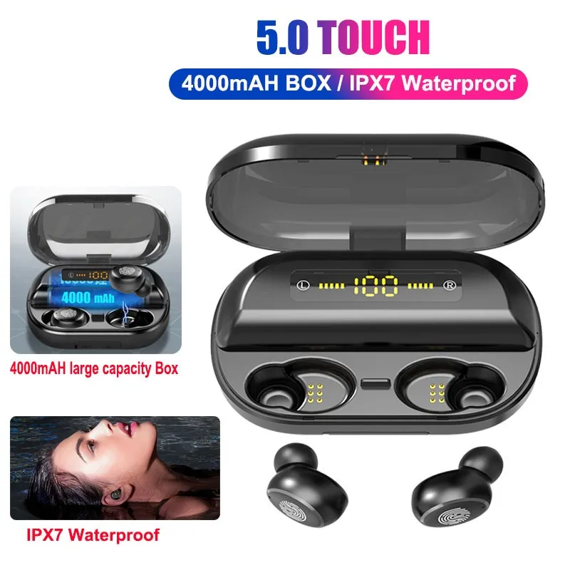 V12 Bluetooth V5.0 наушники беспроводные стерео Спортивные Беспроводные гарнитура 4000