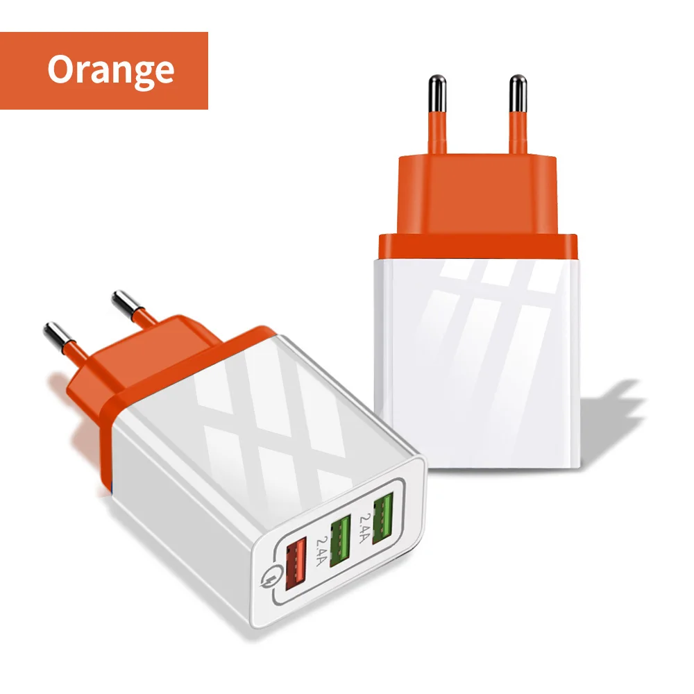 Marjay Quick Charge 3,0 USB зарядное устройство 30 Вт QC3.0 QC турбо Быстрая зарядка мульти разъем зарядное устройство для мобильного телефона для iPhone samsung Xiaomi - Тип штекера: Orange EU Plug