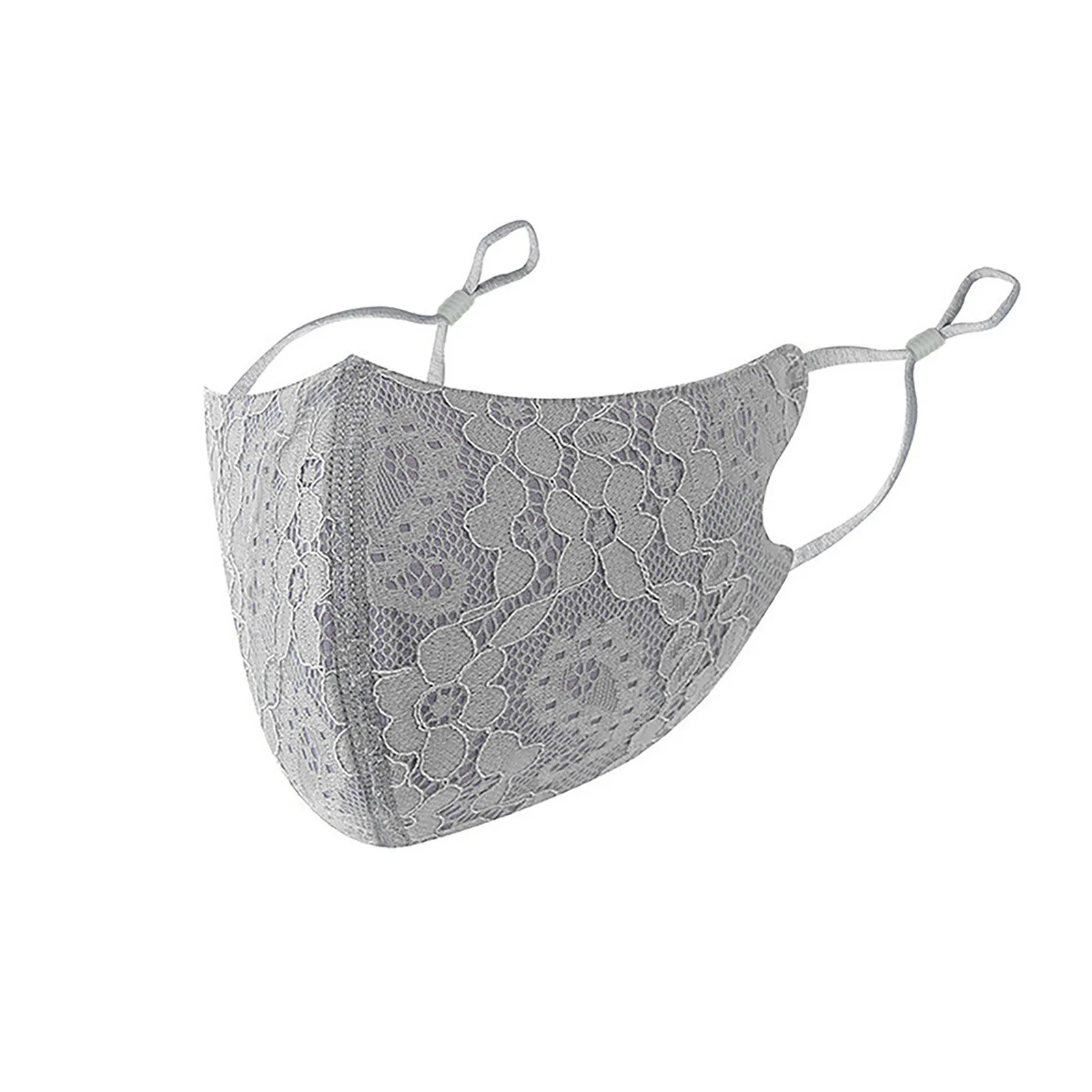 Рождественская многоразовая моющаяся кружевная дышащая хлопковая маска для