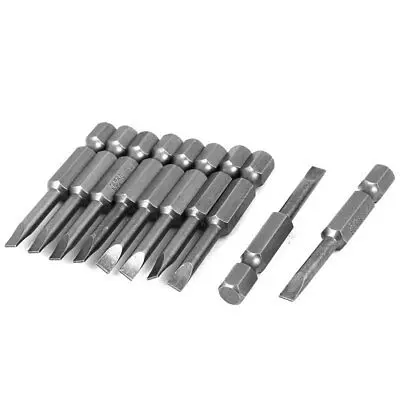 

4mm Tip Magnetic Slotted Flat Head Screw Driver Bits 10 Pcs
