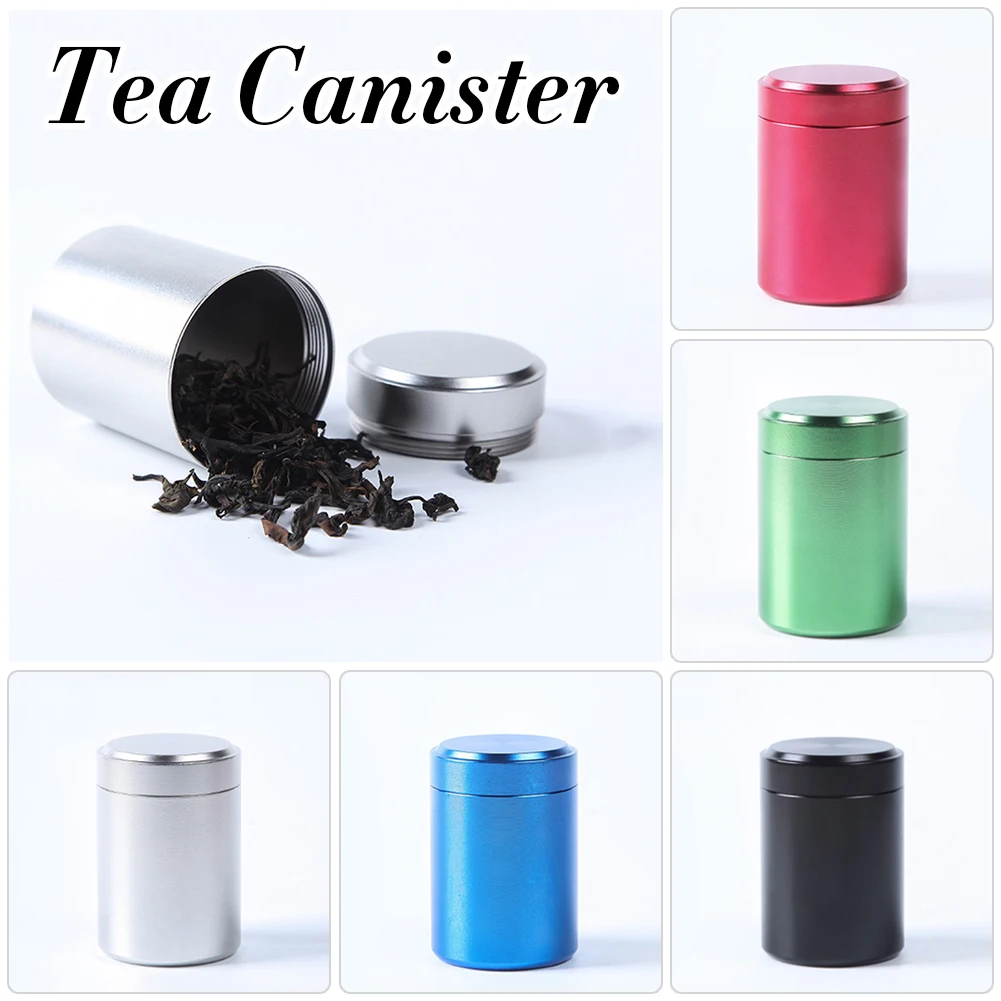 Tea Tin Airtight Smell Proof Canister with Lid Aluminum Containers for Loose Leaf Coffee Sugar Pipe Herb Grinder | Дом и сад